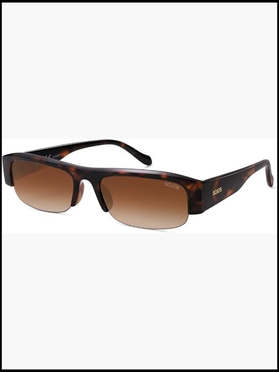 Retro Rectangle Sunglasses Lightweight Plastic UV400 Protection main image 7